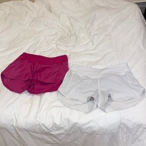 2 pairs of lululemon speed up shorts